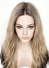 Blonde Brown Ombre With Dark Roots Wavy Lace Front Synthetic Wig LF3295