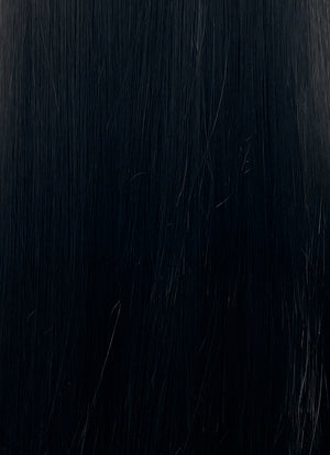 Black Grey Blue Money Piece Straight Lace Front Synthetic Wig LF3296