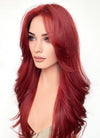 Red Curtain Bangs Wavy Lace Front Synthetic Wig LF3297