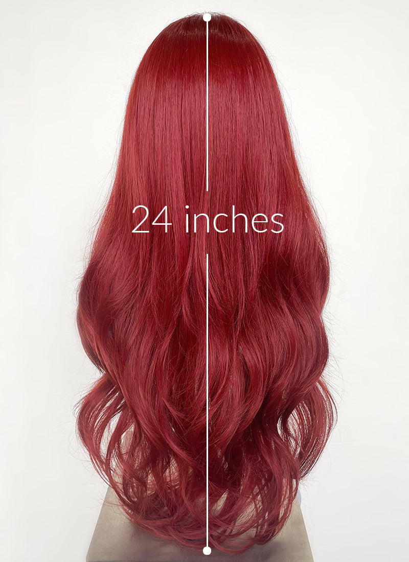 Red Curtain Bangs Lace Front Wig WigIsFashion Wig Is Fashion