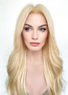Blonde Curtain Bangs Wavy Lace Front Synthetic Wig LF3299