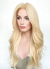 Blonde Curtain Bangs Wavy Lace Front Synthetic Wig LF3299