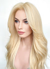 Blonde Curtain Bangs Wavy Lace Front Synthetic Wig LF3299