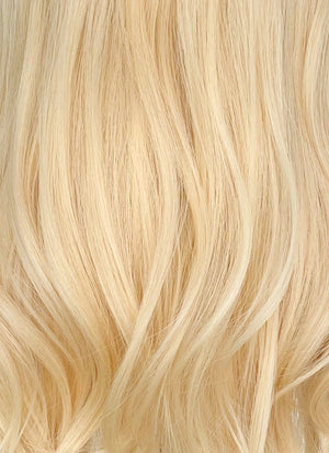 Blonde Curtain Bangs Wavy Lace Front Synthetic Wig LF3299