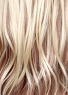 Blonde Pink Brown Mixed Curtain Bangs Wavy Lace Front Synthetic Wig LF3308