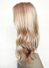 Blonde Pink Brown Mixed Curtain Bangs Wavy Lace Front Synthetic Wig LF3308