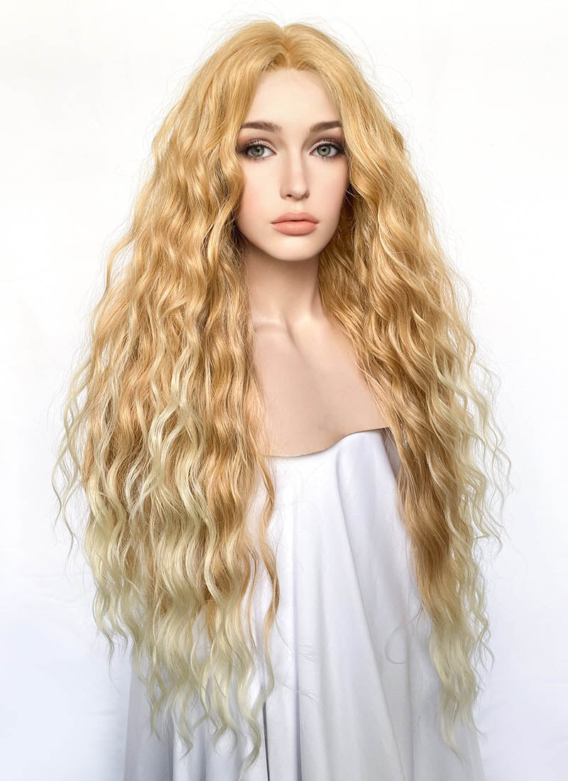 Two Tone Blonde Curly Lace Front Synthetic Wig LF3311