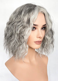 Mixed Grey Curly Lace Front Synthetic Hair Wig LF3313