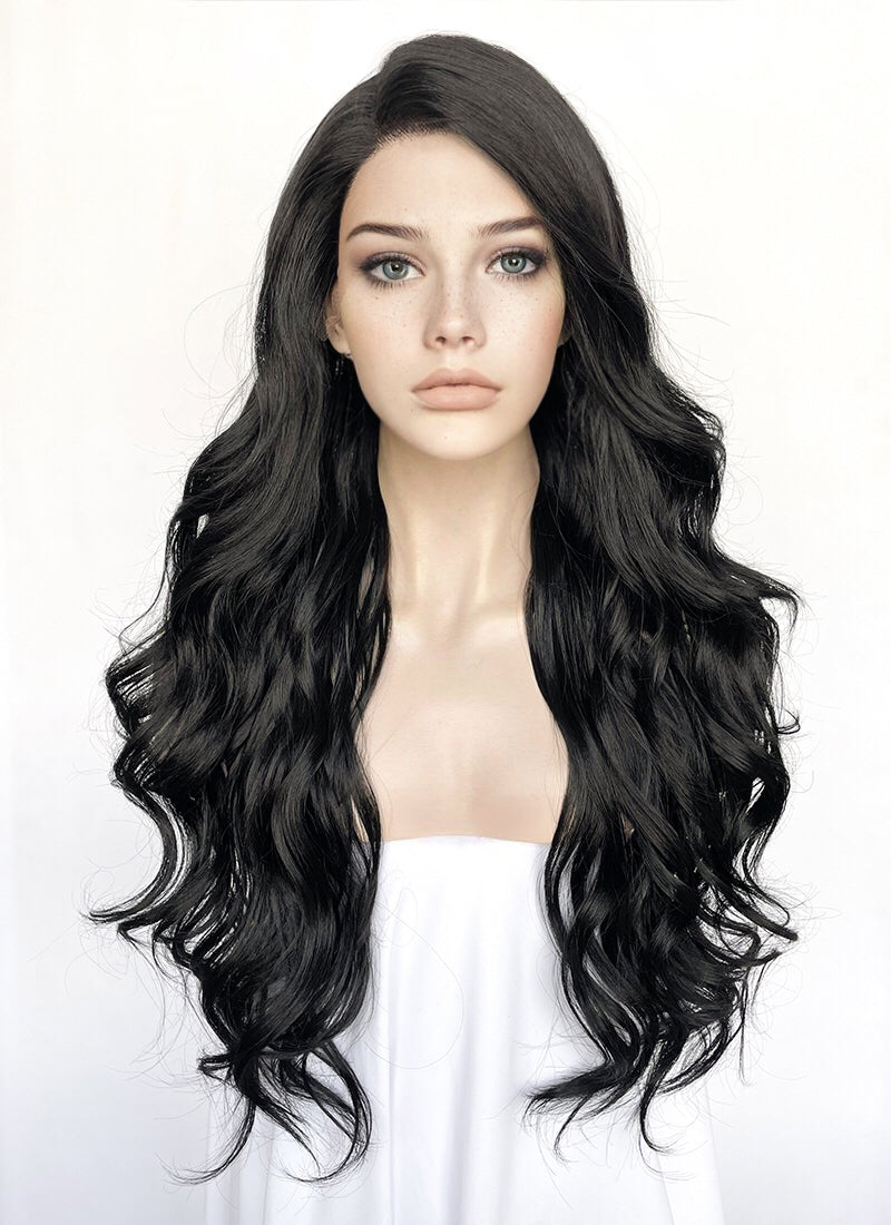 Black Wavy Lace Front Synthetic Hair Wig LF3314