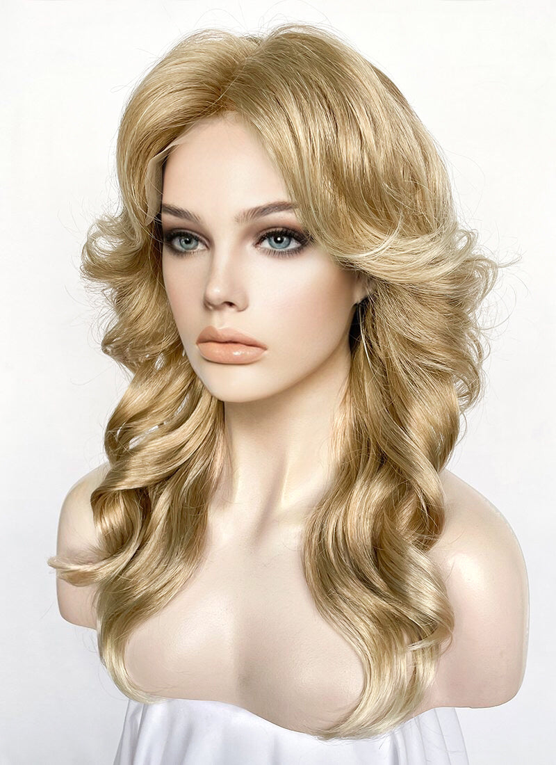 Mixed Blonde Wavy Lace Front Synthetic Wig | WigIsFashion