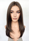 Brunette Curtain Bangs Straight Lace Front Synthetic Hair Wig LF3324