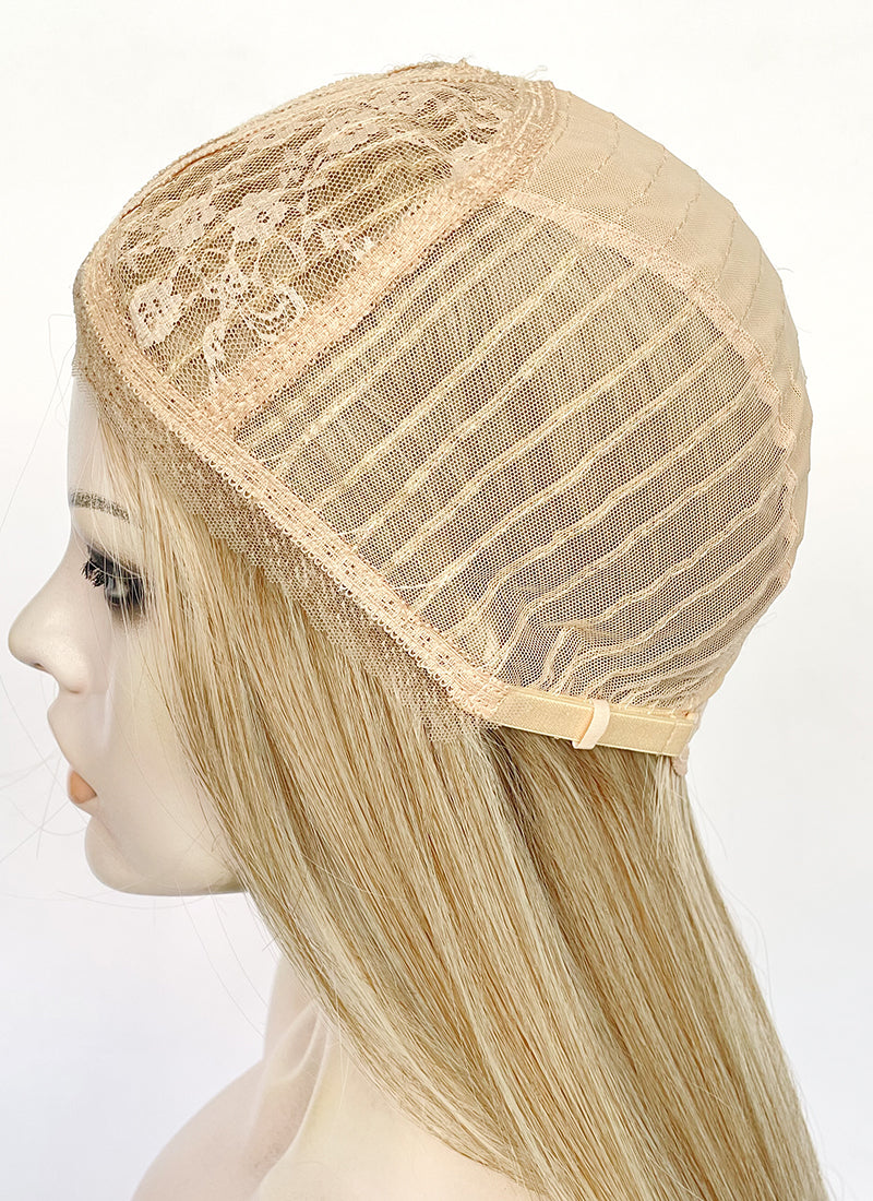 Blonde Curtain Bangs Straight Lace Front Synthetic Wig LF3336