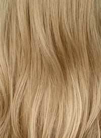 Blonde Curtain Bangs Wavy Lace Front Synthetic Hair Wig LF3339