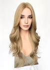 Blonde Curtain Bangs Wavy Lace Front Synthetic Hair Wig LF3339