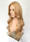 Golden Blonde Curtain Bangs Wavy Lace Front Synthetic Hair Wig LF3341