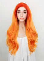Wavy Mixed Orange Lace Front Synthetic Wig LF383