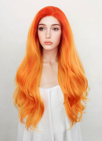 Wavy Mixed Orange Lace Front Synthetic Wig LF383