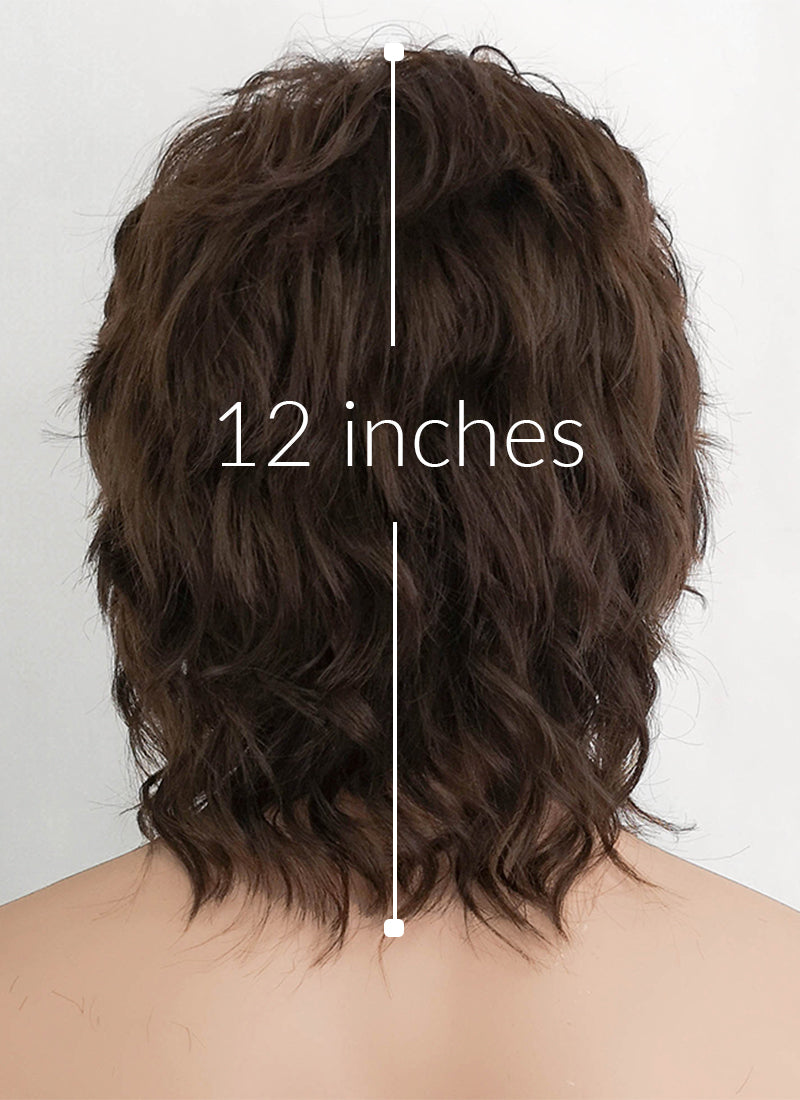 Stranger things Steve Harrington Brunette Wavy Lace Front Synthetic Men's Wig LF407A