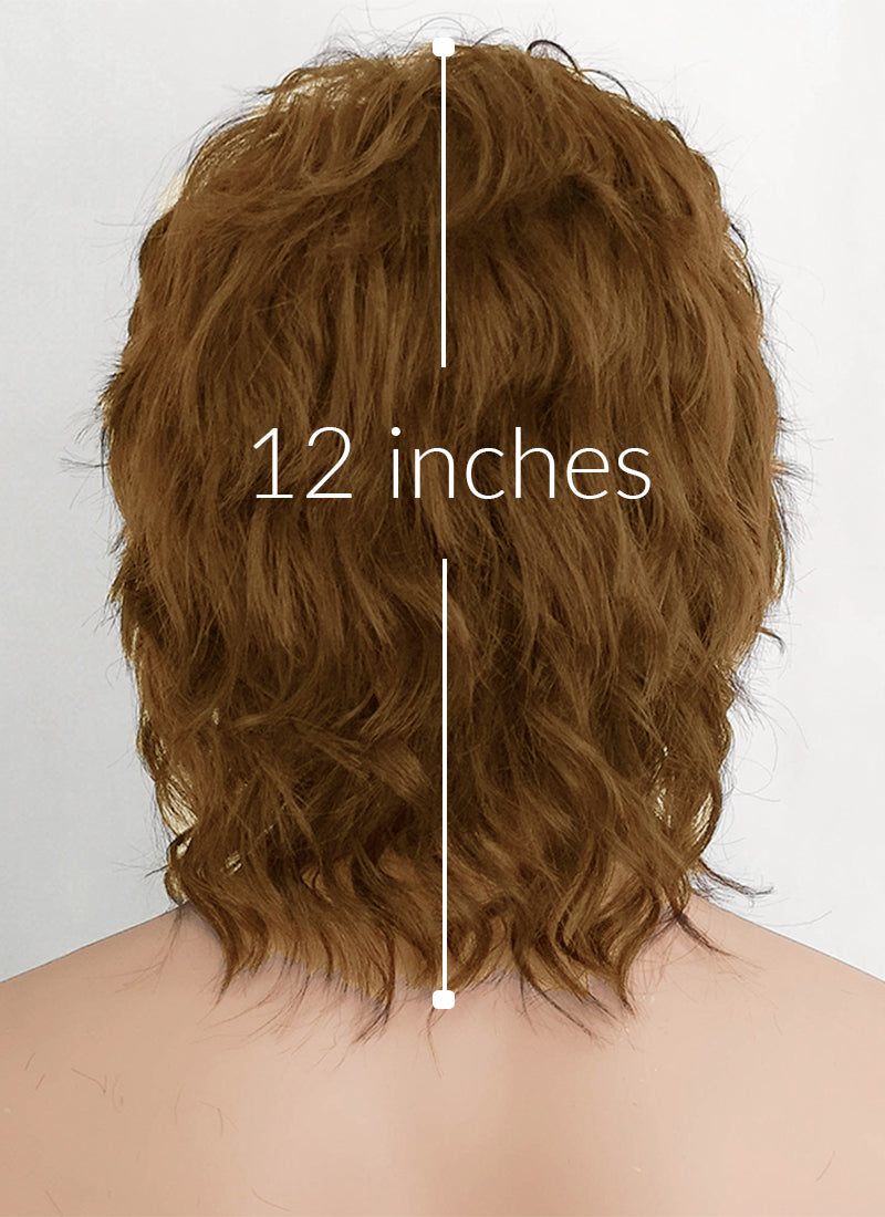 Brown Wavy Lace Front Synthetic Men's Wig LF407B (Customisable)