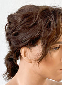Brunette Wavy Lace Front Synthetic Men's Wig LF407G