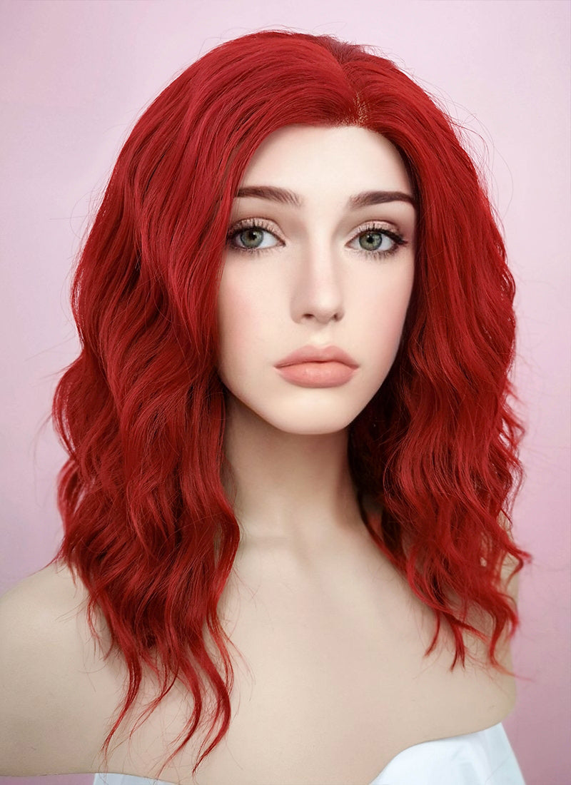 Red Wavy Lace Front Synthetic Wig LF408