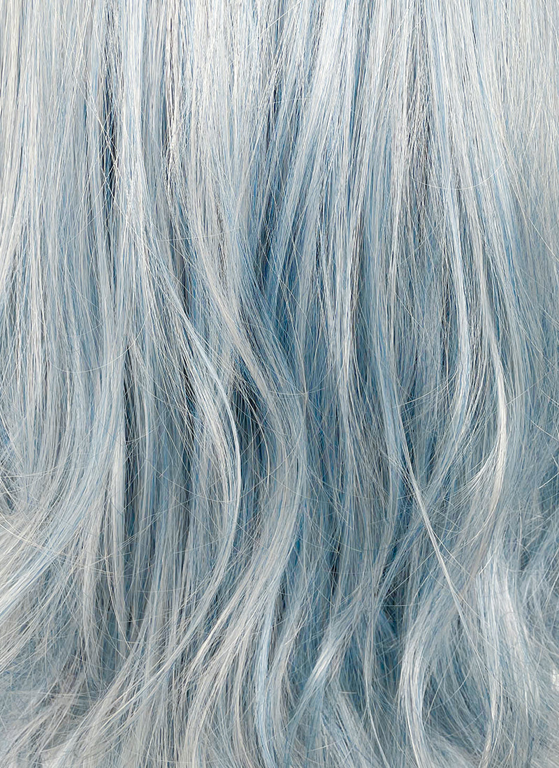 Ash Blue Straight Lace Front Synthetic Wig LF5006