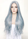 Ash Blue Straight Lace Front Synthetic Wig LF5006