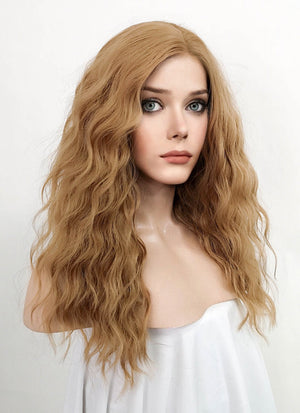 Scarlet Witch Wanda Maximoff Golden Blonde Curly Lace Front Synthetic Wig LF5094