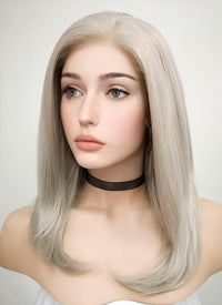 Pastel Grey Blonde Straight Lace Front Synthetic Wig LF509