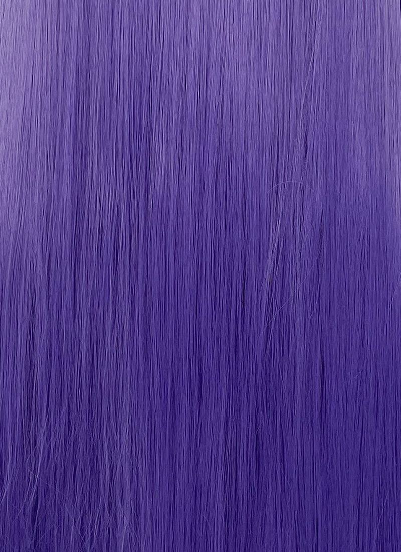 Purple Money Piece Straight Lace Front Synthetic Wig LF5105