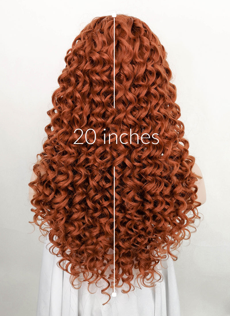 Auburn Curly Lace Front Synthetic Wig LF5107