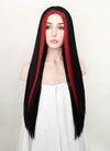 Black And Red Money Piece Straight Lace Front Synthetic Wig LF5113