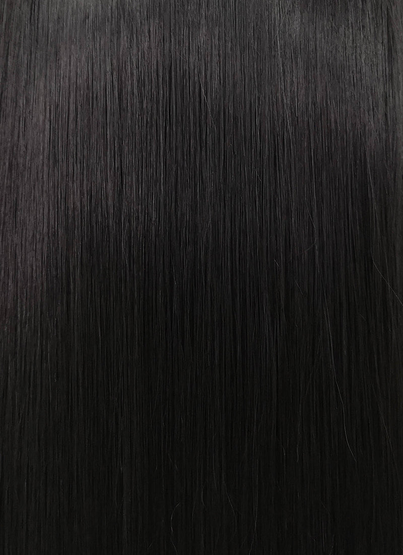 Black And Red Money Piece Straight Lace Front Synthetic Wig LF5113