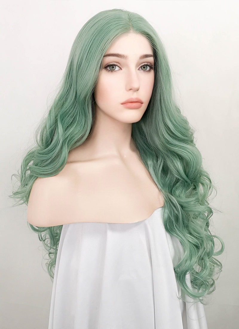 Green Wavy Lace Front Synthetic Wig LF5117