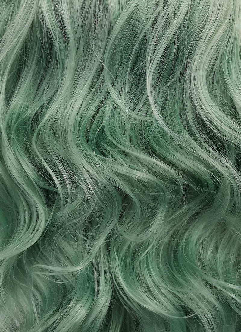 Critical Role Fearne Calloway Pastel Green Wavy Lace Front Synthetic Wig LF5117
