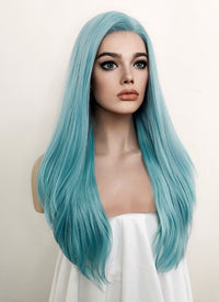 Pastel Blue Straight Lace Front Synthetic Wig LF5132A