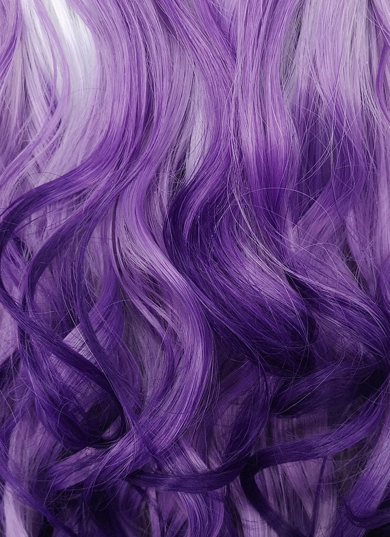 Purple Ombre Wavy Lace Front Synthetic Wig LF5136