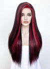 Black Mixed Red Straight Lace Front Synthetic Wig LF5147