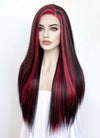 Black Mixed Red Straight Lace Front Synthetic Wig LF5147