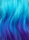 Two Tone Blue Wavy Lace Front Synthetic Wig LF5153