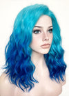 Two Tone Blue Wavy Lace Front Synthetic Wig LF5153