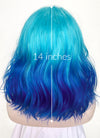 Two Tone Blue Wavy Lace Front Synthetic Wig LF5153