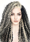 Blonde Mixed Black Curly Lace Front Synthetic Wig LF5160