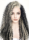Blonde Mixed Black Curly Lace Front Synthetic Wig LF5160