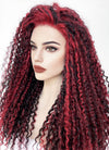 Red Mixed Black Curly Lace Front Synthetic Wig LF5162