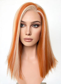 Orange Mixed Blonde Straight Lace Front Synthetic Wig LF5163