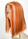 Orange Mixed Blonde Straight Lace Front Synthetic Wig LF5163