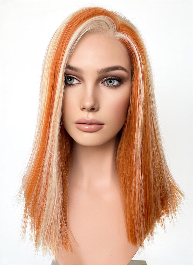 Orange Mixed Blonde Straight Lace Front Synthetic Wig LF5163