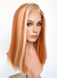 Orange Mixed Blonde Straight Lace Front Synthetic Wig LF5163