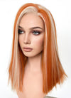 Orange Mixed Blonde Straight Lace Front Synthetic Wig LF5163